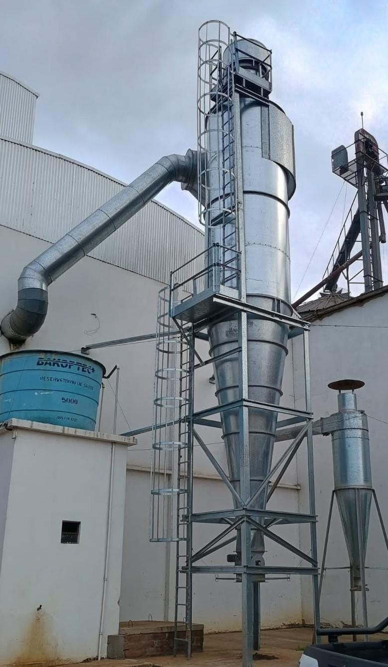 Ciclone de separação galvanizado — Caldeiraria industrial Sorocaba Qualytech